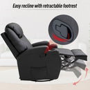 Electric Massage Recliner Chair PU Leather Black Luxury Sofa Armchair Cinema Rocking Swivel Heated Nursing Gaming Thick