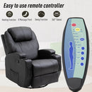 Electric Massage Recliner Chair PU Leather Black Luxury Sofa Armchair Cinema Rocking Swivel Heated Nursing Gaming Thick