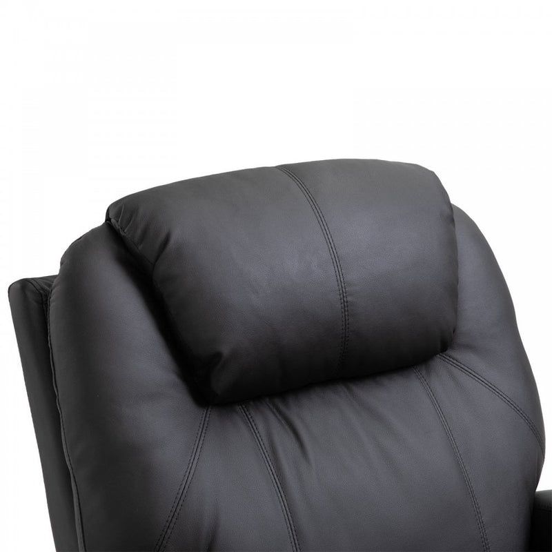 Electric Massage Recliner Chair PU Leather Black Luxury Sofa Armchair Cinema Rocking Swivel Heated Nursing Gaming Thick
