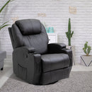 Electric Massage Recliner Chair PU Leather Black Luxury Sofa Armchair Cinema Rocking Swivel Heated Nursing Gaming Thick