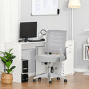 Vinsetto Mesh Office Chair Mid Back Ergonomic Computer Task Chair for Home with Lumbar Back Support, Adjustable Height, Grey Swivel Desk PC w/