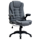 Vinsetto Swivel Task Office Chair for Home Ergonomic Linen Fabric Computer Chair, with Arm, Adjustable Height, Grey Armchair
