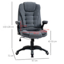 Vinsetto Swivel Task Office Chair for Home Ergonomic Linen Fabric Computer Chair, with Arm, Adjustable Height, Grey Armchair