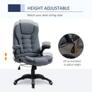 Vinsetto Swivel Task Office Chair for Home Ergonomic Linen Fabric Computer Chair, with Arm, Adjustable Height, Grey Armchair