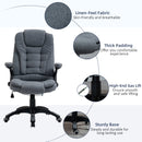 Vinsetto Swivel Task Office Chair for Home Ergonomic Linen Fabric Computer Chair, with Arm, Adjustable Height, Grey Armchair