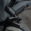 Vinsetto Swivel Task Office Chair for Home Ergonomic Linen Fabric Computer Chair, with Arm, Adjustable Height, Grey Armchair