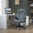 Vinsetto Swivel Task Office Chair for Home Ergonomic Linen Fabric Computer Chair, with Arm, Adjustable Height, Grey Armchair