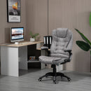 Vinsetto Swivel Office Chair for Home Ergonomic Micro Fiber Computer Chair, with Arm, Adjustable Height - Grey