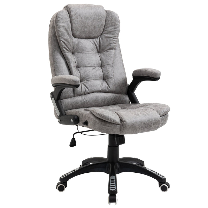 Vinsetto Swivel Office Chair for Home Ergonomic Micro Fiber Computer Chair, with Arm, Adjustable Height - Grey