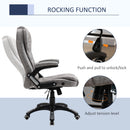 Vinsetto Swivel Office Chair for Home Ergonomic Micro Fiber Computer Chair, with Arm, Adjustable Height - Grey