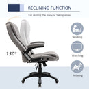 Vinsetto Swivel Office Chair for Home Ergonomic Micro Fiber Computer Chair, with Arm, Adjustable Height - Grey