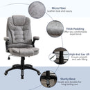 Vinsetto Swivel Office Chair for Home Ergonomic Micro Fiber Computer Chair, with Arm, Adjustable Height - Grey