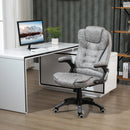 Vinsetto Swivel Office Chair for Home Ergonomic Micro Fiber Computer Chair, with Arm, Adjustable Height - Grey