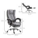 Vinsetto Executive Office Chair Micro Fiber Computer Desk Chair for Home with Arm, Swivel Wheels, Footrest, Grey w/