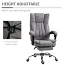 Vinsetto Executive Office Chair Micro Fiber Computer Desk Chair for Home with Arm, Swivel Wheels, Footrest, Grey w/