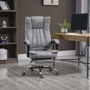 Vinsetto Executive Office Chair Micro Fiber Computer Desk Chair for Home with Arm, Swivel Wheels, Footrest, Grey w/