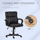 Vinsetto Executive Office Chair Swivel PU Leather Ergonomic Chair for Home, with Arm, Adjustable Height, Black Home Chair