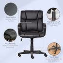 Vinsetto Executive Office Chair Swivel PU Leather Ergonomic Chair for Home, with Arm, Adjustable Height, Black Home Chair