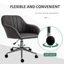 Vinsetto Mid-Back Office Chair PU Leather Swivel Task Armchair with Tub Shape Design for Living Room Home, Brown Home Armchair
