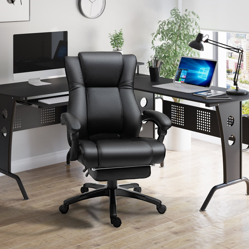 Black Leather Footrest, Ergonomic, Foot Rest Desk, Cover, Office