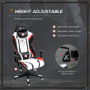 Vinsetto High Back Gaming Chair with Headrest, Arm, Lumbar Support, Swivel Home Office PU Leather Recliner Racing Gamer Desk Chair, Black White Red