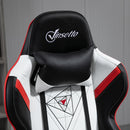 Vinsetto High Back Gaming Chair with Headrest, Arm, Lumbar Support, Swivel Home Office PU Leather Recliner Racing Gamer Desk Chair, Black White Red