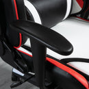 Vinsetto High Back Gaming Chair with Headrest, Arm, Lumbar Support, Swivel Home Office PU Leather Recliner Racing Gamer Desk Chair, Black White Red