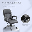 Vinsetto High Back Home Office Chair Swivel Executive PU Leather Ergonomic Chair, with Adjustable Height, Deep Grey