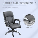 Vinsetto High Back Home Office Chair Swivel Executive PU Leather Ergonomic Chair, with Adjustable Height, Deep Grey