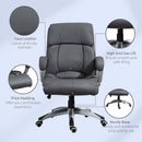 Vinsetto High Back Home Office Chair Swivel Executive PU Leather Ergonomic Chair, with Adjustable Height, Deep Grey