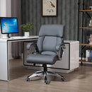 Vinsetto High Back Home Office Chair Swivel Executive PU Leather Ergonomic Chair, with Adjustable Height, Deep Grey