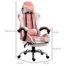 Vinsetto Racing Gaming Chair with Lumbar Support, Head Pillow, Swivel Wheels, High Back Recliner Gamer Desk Chair for Home Office, Pink Chair