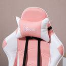 Vinsetto Racing Gaming Chair with Lumbar Support, Head Pillow, Swivel Wheels, High Back Recliner Gamer Desk Chair for Home Office, Pink Chair