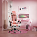 Vinsetto Racing Gaming Chair with Lumbar Support, Head Pillow, Swivel Wheels, High Back Recliner Gamer Desk Chair for Home Office, Pink Chair