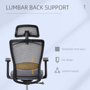 Vinsetto Mesh Home Office Chair with Lumbar Back Support, Coar Hanger High Back Swivel Chair, Adjustable Height Head Pillow, Blue Grey