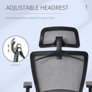 Vinsetto Mesh Home Office Chair with Lumbar Back Support, Coar Hanger High Back Swivel Chair, Adjustable Height Head Pillow, Blue Grey