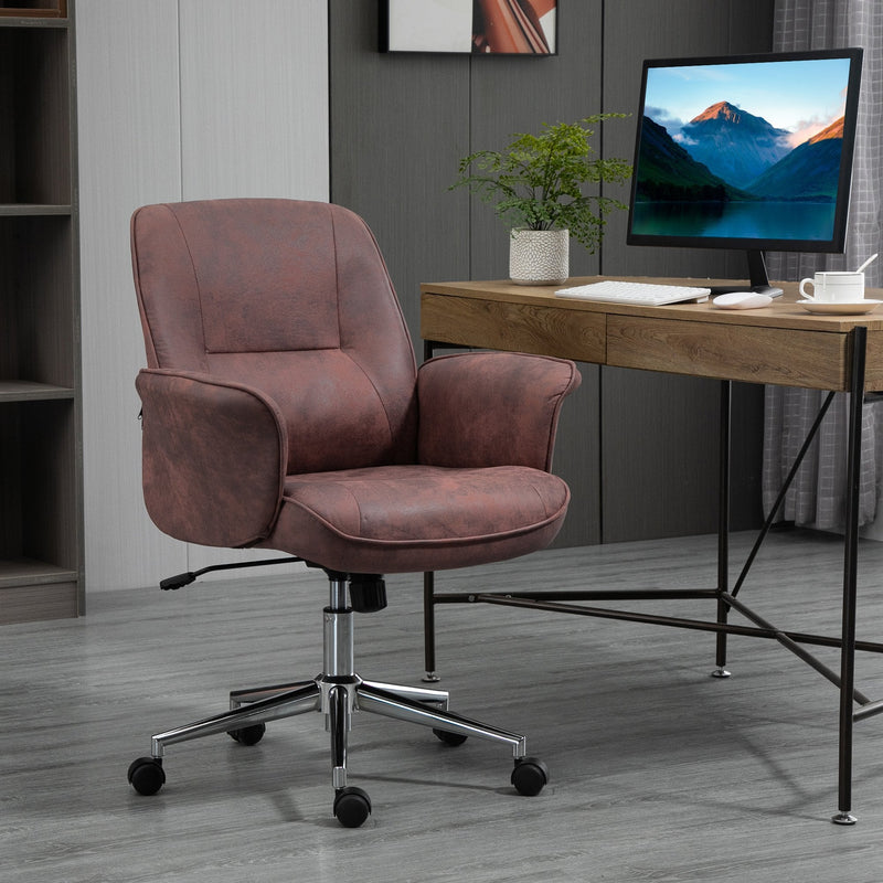 Vinsetto Swivel Computer Office Chair for Home Study Bedroom - Red