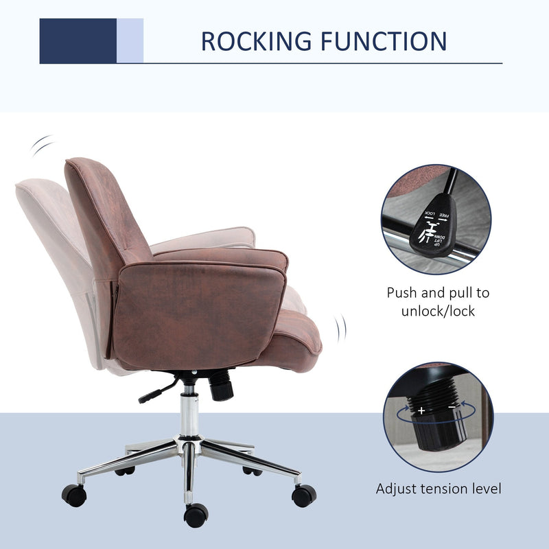 Vinsetto Swivel Computer Office Chair for Home Study Bedroom - Red
