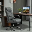 Vinsetto Swivel Task Office Chair for Home Ergonomic Linen Fabric Computer Chair, with Arm, Adjustable Height - Grey