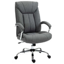Vinsetto Swivel Task Office Chair for Home Ergonomic Linen Fabric Computer Chair, with Arm, Adjustable Height - Grey
