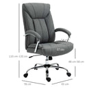 Vinsetto Swivel Task Office Chair for Home Ergonomic Linen Fabric Computer Chair, with Arm, Adjustable Height - Grey