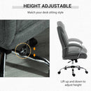 Vinsetto Swivel Task Office Chair for Home Ergonomic Linen Fabric Computer Chair, with Arm, Adjustable Height - Grey