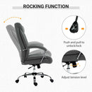 Vinsetto Swivel Task Office Chair for Home Ergonomic Linen Fabric Computer Chair, with Arm, Adjustable Height - Grey