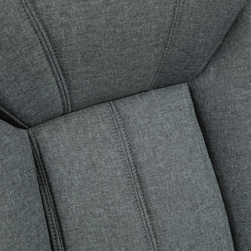 Vinsetto Swivel Task Office Chair for Home Ergonomic Linen Fabric Computer Chair, with Arm, Adjustable Height - Grey