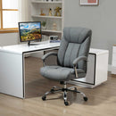 Vinsetto Swivel Task Office Chair for Home Ergonomic Linen Fabric Computer Chair, with Arm, Adjustable Height - Grey