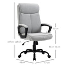 Vinsetto High Back Executive Chair Ergonomic Task Seat Home Office Swivel  Computer Chair for Sturdy with Padded Armrests, Adjustable Height, Light Grey Home