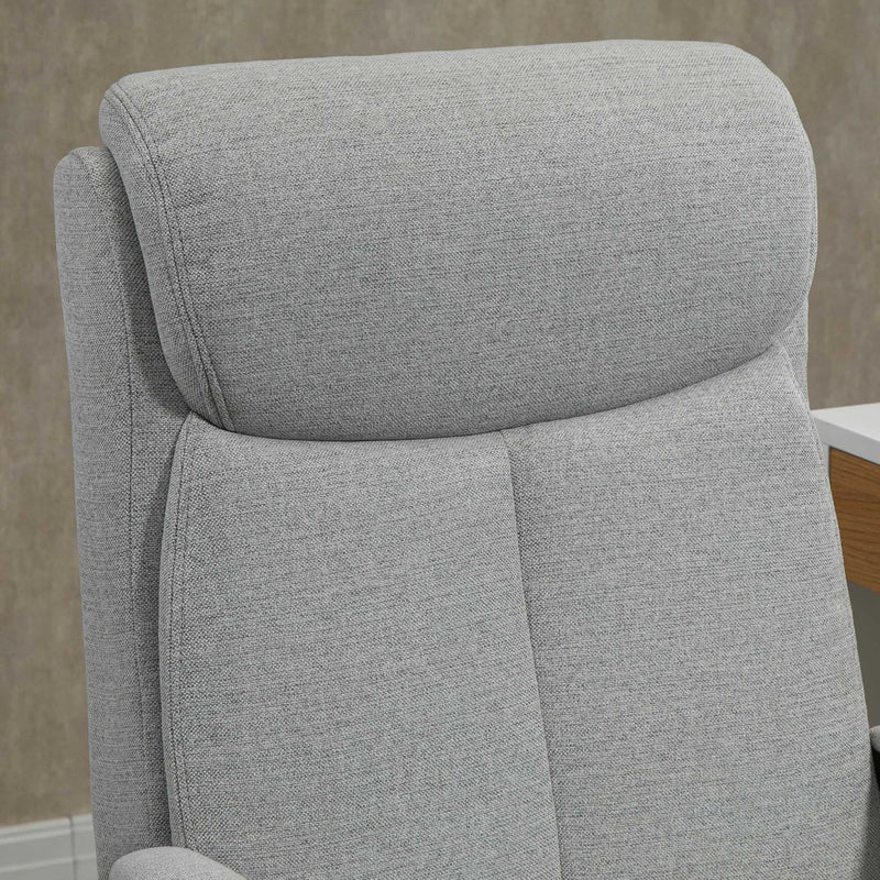 Vinsetto High Back Executive Chair Ergonomic Task Seat Home Office Swivel  Computer Chair for Sturdy with Padded Armrests, Adjustable Height, Light Grey Home