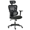 Vinsetto Mesh Office Chair, Ergonomic High-Back Swivel Desk Chair with Adjustable Height, Headrest, Lumbar Support, Padded Seat for Home Office Black w/ Headrest