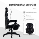 Vinsetto Mesh Office Chair Desk Task Computer Recliner with Footrest, Lumbar Back Support, Swivel Wheels, Adjustable Height for Home, Black Grey w/