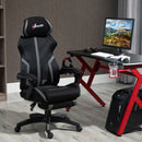 Vinsetto Mesh Office Chair Desk Task Computer Recliner with Footrest, Lumbar Back Support, Swivel Wheels, Adjustable Height for Home, Black Grey w/